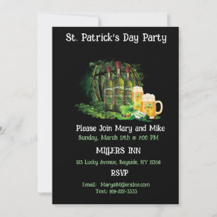 Invitación Whiskey and Beer St. Patrick's Day Fiesta