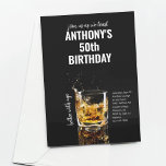 Invitación Whiskey Birthday Party de los hombres negros simpl<br><div class="desc">"Mejor con la edad". Una simple invitación al caballero para su 30° 40° 50° 60° o su 70° cumpleaños con temática de whisky. {imágenes de rawpixel.com en freepik}</div>