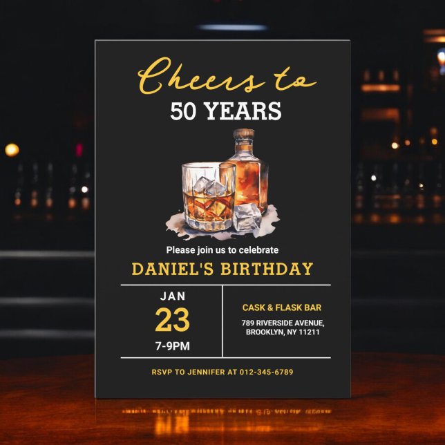 Invitación Whiskey Bourbon anima la fiesta de cumpleaños de 5 (Subido por el creador)