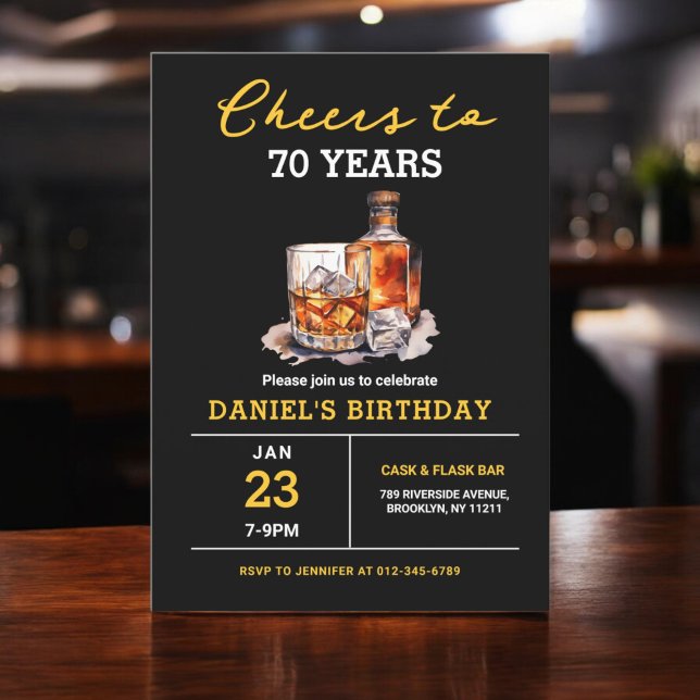 Invitación Whiskey Bourbon anima la fiesta de cumpleaños de 7 (Subido por el creador)