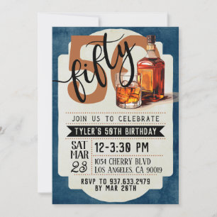 Invitación Whiskey & Cigars 50 cumpleaños