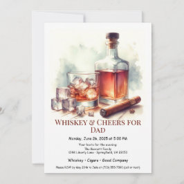 Invitación Whiskey & Cigars - Día del Padre Editable