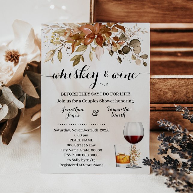 Invitación Whiskey & Wine Couples Ducha Boda Caída (Subido por el creador)