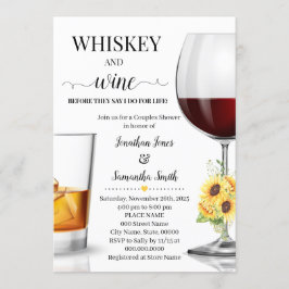 Invitación whisky de girasol y vino antes de ducharme