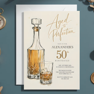 Invitación Whisky Envejecido a la Perfección 50 Cumpleaños