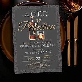 Invitación Whisky Envejecido a la Perfección Cumpleaños 50 El