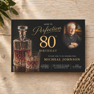 Invitación Whisky Envejecido a la Perfección Foto Cumpleaños 
