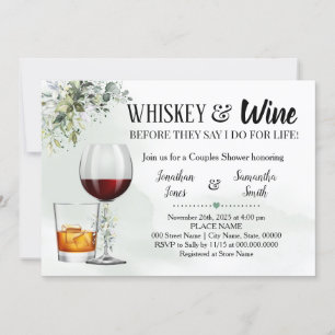 Invitación whisky eucalipto y ducha de vino