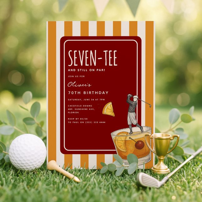 Invitación Whisky Golf Themed 70th Birthday (Subido por el creador)