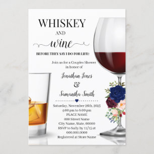 Invitación whisky naval y vino antes que duchen las parejas