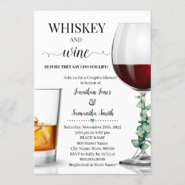 Invitación Whisky y vino antes de que haga la ducha de novia