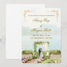 Whispering Botanica Watercolor Wedding Invitation
