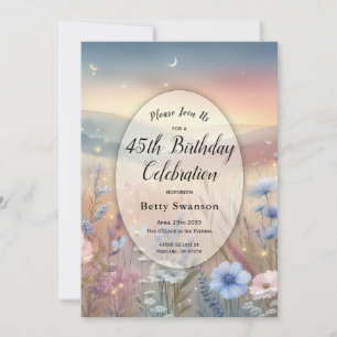 Invitación Whispers de flores silvestres iluminadas por luna
