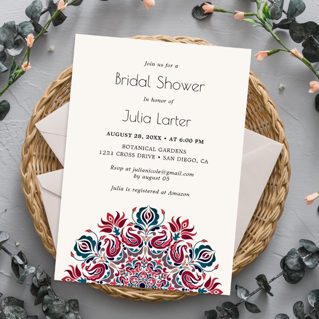 Invitación Whispers Lake Swan Lotus Mandala Bridal Shower (Subido por el creador)