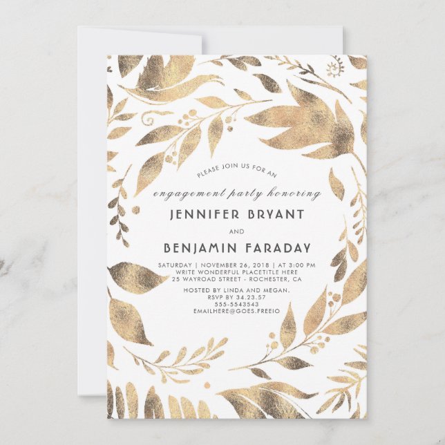Invitación White and Gold deja al partido de compromiso de la (Anverso)