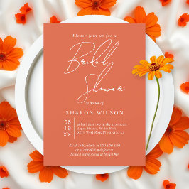Invitación White calligraphy Verona sunset Bridal shower