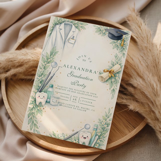 Invitación White Coat Dentist Graduation Celebration (Subido por el creador)