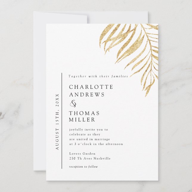 Invitación White Elegant Plant Trending Wedding  Einladung (Anverso)
