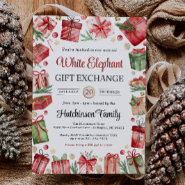 Invitación White Elephant Gift Exchange Party Invitation