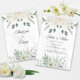 Invitación White Flower design Wedding Invition