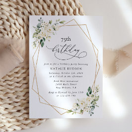 Invitación White Flowers, Cream Flowers, Boho, Birthday