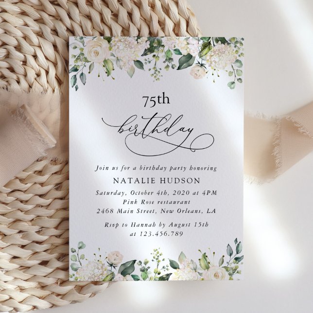 Invitación White Flowers, Cream Flowers, Boho, Birthday (Subido por el creador)