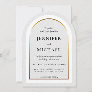 Invitación White gold and black wedding