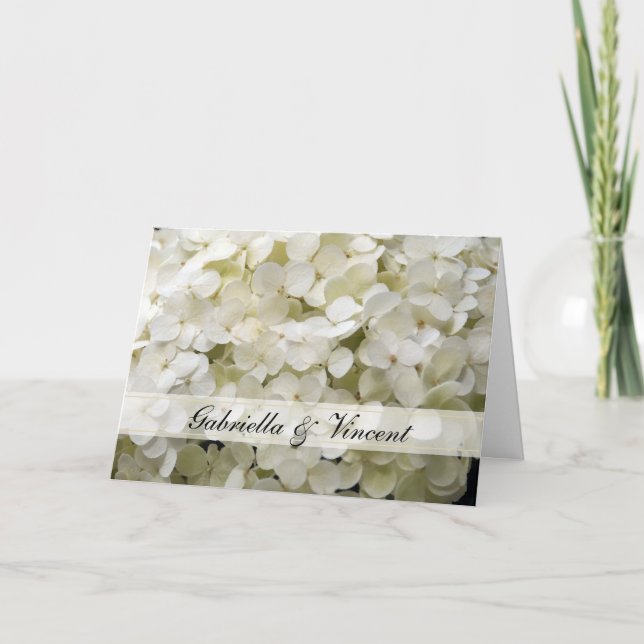 Invitación White Hydrangea Floral Wedding (Anverso)