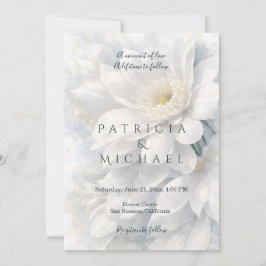 Invitación White Ivory Quiet Luxury Romantic Elegant Wedding 