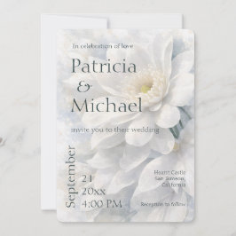 Invitación White Ivory Quiet Luxury Romantic Elegant Wedding 