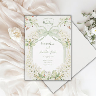 Invitación White Lilacs Vintage Elegant Wedding