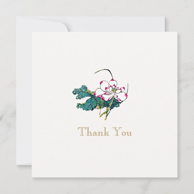 Invitación White Lotus Flower Gracias (Anverso)