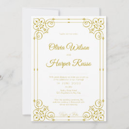 Invitación white luxury wedding invitation