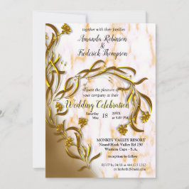 Invitación White marble with gold decor
