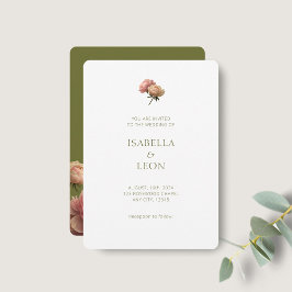 Invitación White & Olive | Blush Rose Wedding Invitation