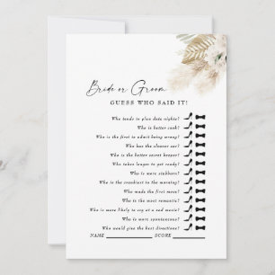 Invitación White Pampas Adivina Quién Dijo Que El Juego De La