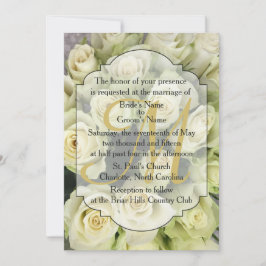 Invitación White Roses Champagne Rubor Boda Suite