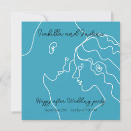 Invitación white silhouette doodle couple in love
