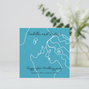 Invitación white silhouette doodle couple in love