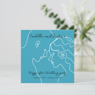 Invitación white silhouette doodle couple in love