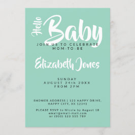 Invitación White & Teal Checkerboard Baby Shower Invitation