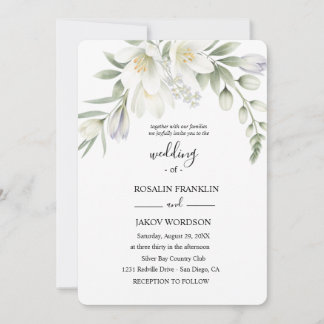 Invitación white watercolor wedding