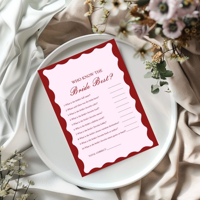 Invitación Who know the bride the best bridal shower game Car (Subido por el creador)