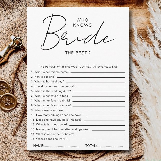 Invitación Who knows The Bride Best Bridal Shower Party Games (Subido por el creador)