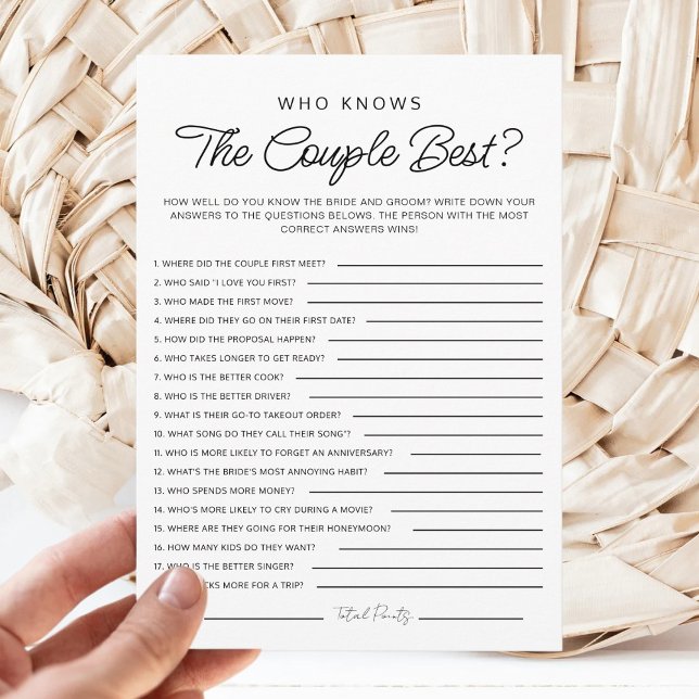 Invitación Who knows The Couple Best Game Bridal Shower Game (Subido por el creador)