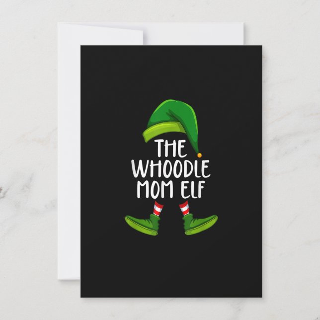 Invitación Whoodle Mom Dog Elf Funny Navidades Pajama X mas W (Anverso)