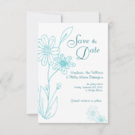 Invitación Whoopsie Daisy Simple Aqua Azul Guarda la Fecha