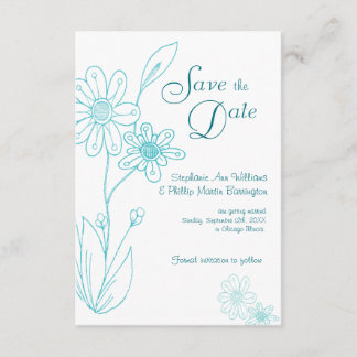 Invitación Whoopsie Daisy Simple Aqua Azul Guarda la Fecha