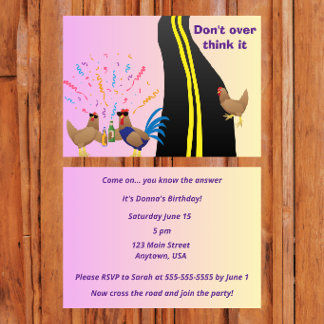 Invitación “Why Did the Chicken Cross the Road?”