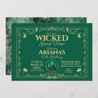 Invitación Wicked Good Time Green Birthday Party Invitation